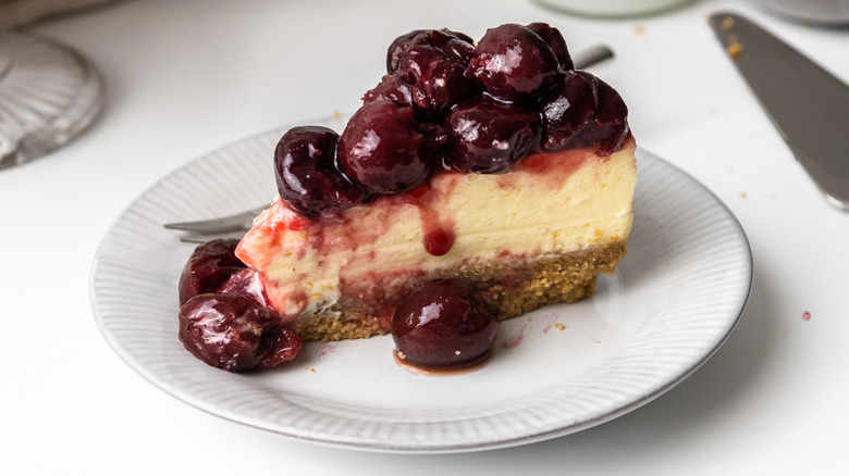 cheesecake with cherry topping