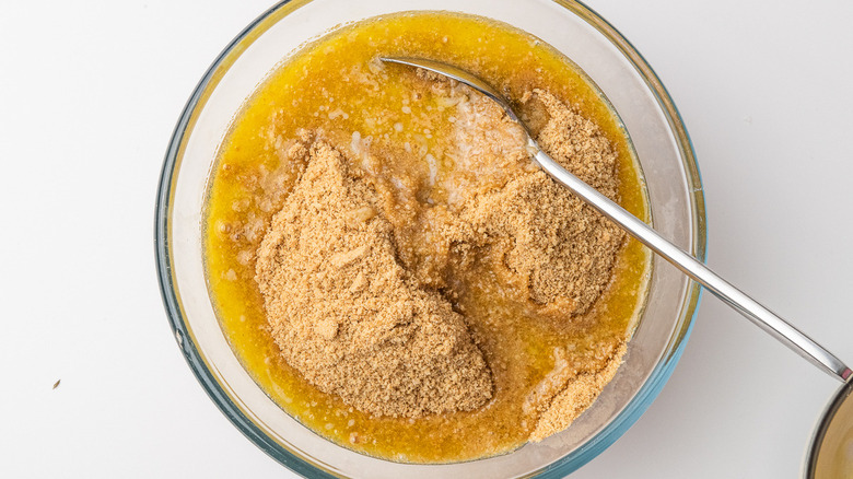 cookie crumbs with butter