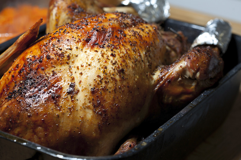 Bourbon-brined turkey with apple bourbon pan gravy