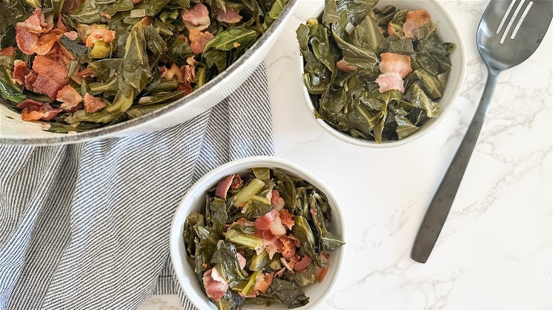 bacon braised collard greens