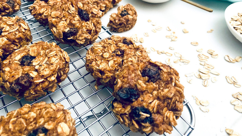 oatmeal cookies on wire rack
