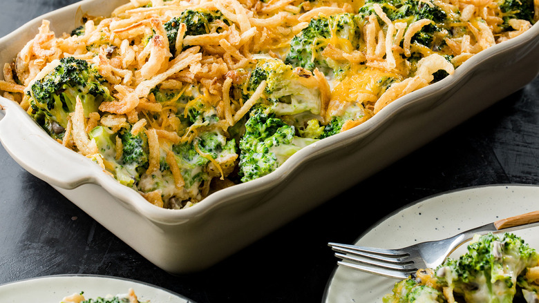 Broccoli Cheese Casserole With Crispy Fried Onions