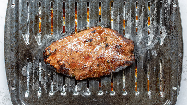steak on broiler pan