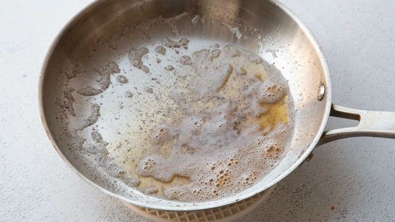Brown butter in pan