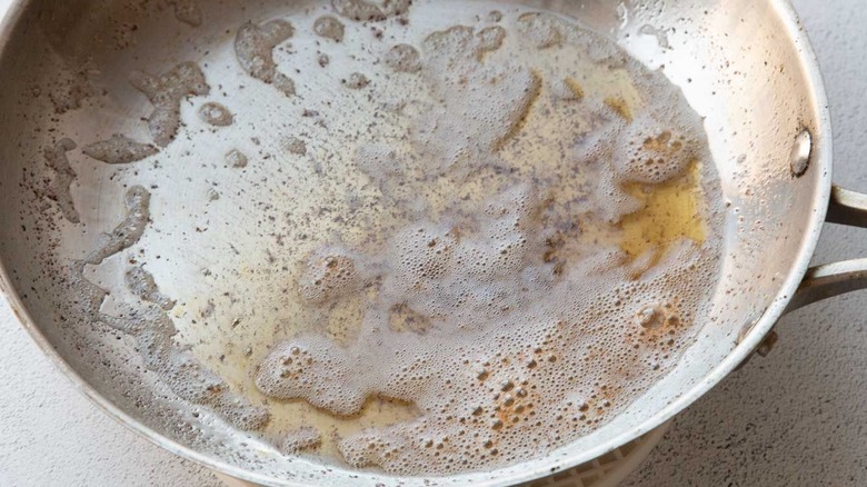 Brown butter in pan