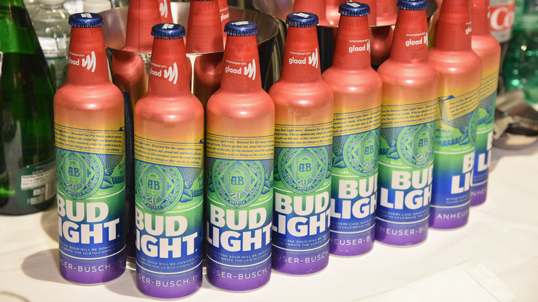 rainbow bud light aluminum bottles