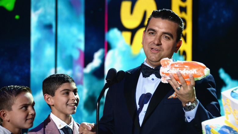 Buddy Holding Cake Award
