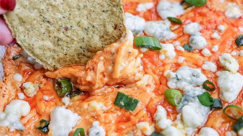 buffalo chicken dip in bowl