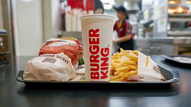 Burger King food on a tray