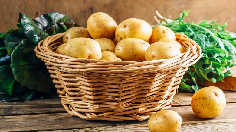 Basket of potatoes