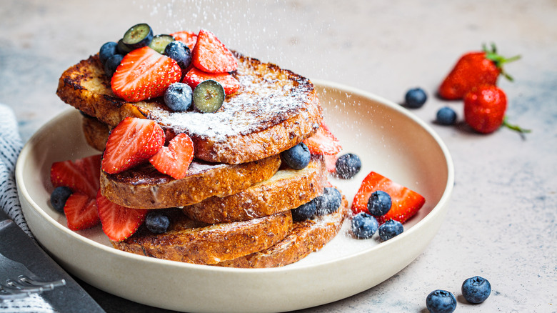 Plate of French toast with berries