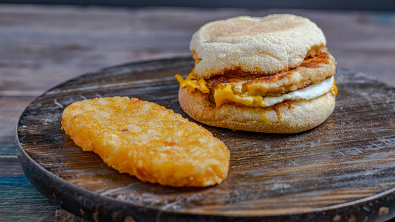 McDonald's McMuffin and hash brown