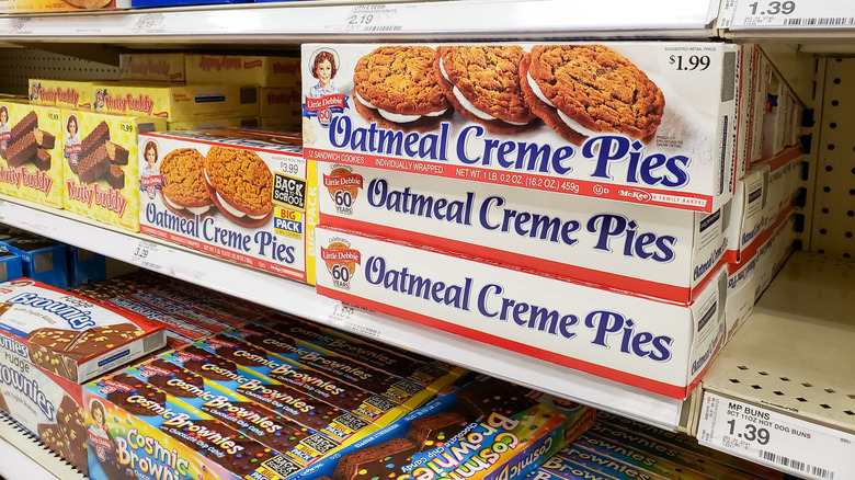 Little Debbie snacks on a store shelf