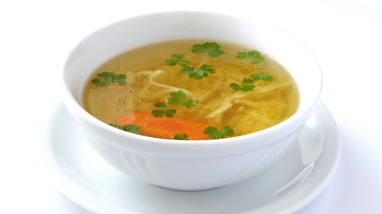 chicken noodle soup in bowl