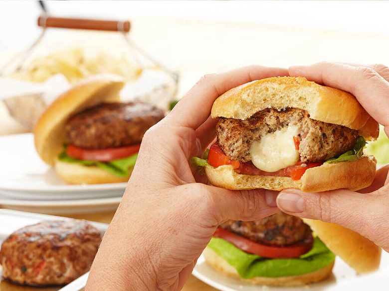 Caprese Stuffed Chicken Burgers
