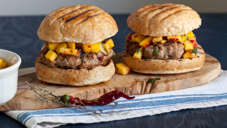 Caribbean Turkey Burgers With Fiery Mango Salsa