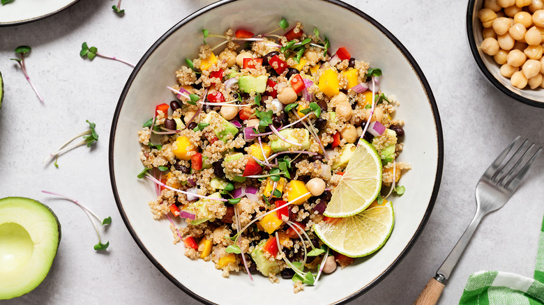 bowl of tri color quinoa