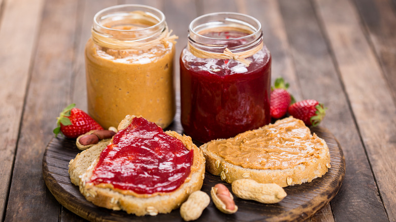Peanut butter and jelly sandwich