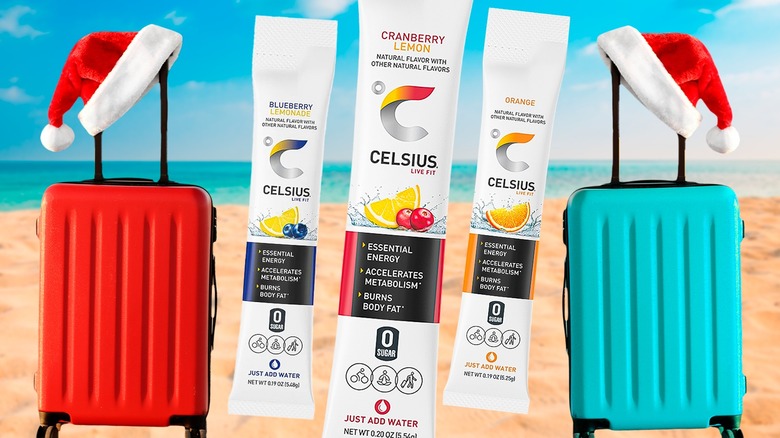 Celsius powders beach backdrop