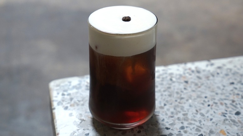 Coffee with cream cheese cold foam