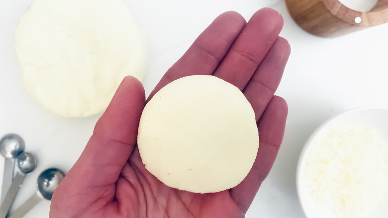 dough in a hand 