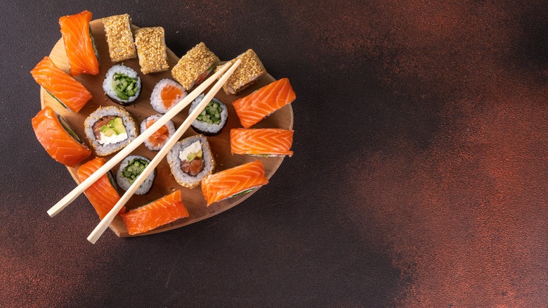 Sushi in heart shape