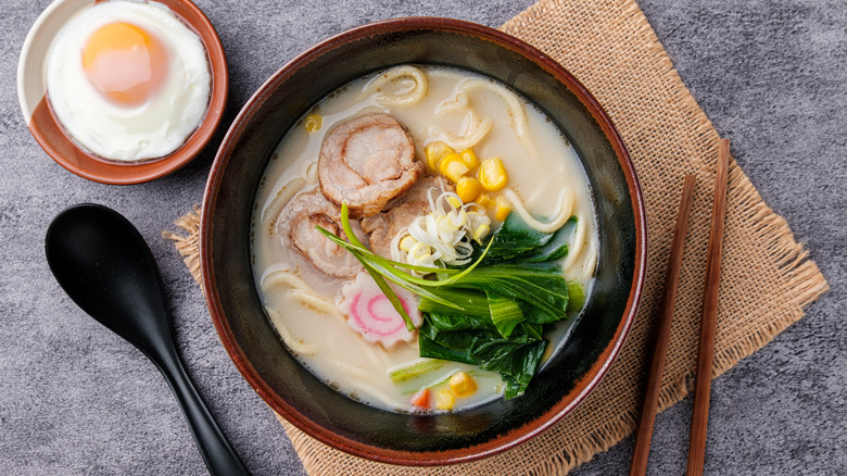 bowl of ramen with meat and veggies