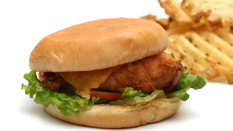 Chick-fil-A sandwich with waffle fries