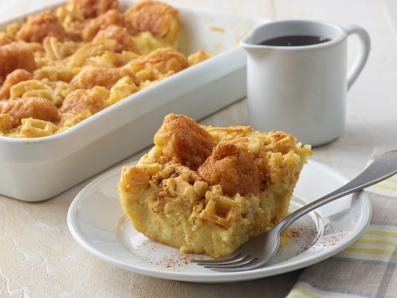 Chicken waffle breakfast casserole