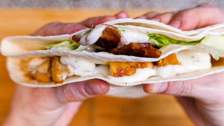 chicken bacon ranch tortilla wrap hack