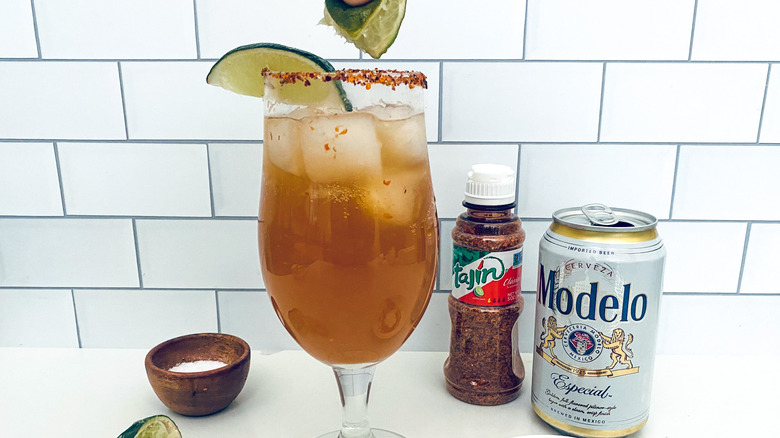 cocktail in glass with lime 