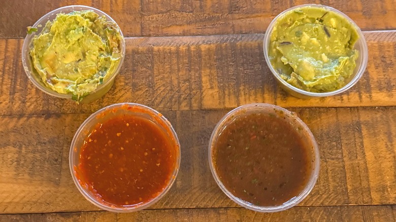 Guacamole and salsa from Chipotle and Qdoba