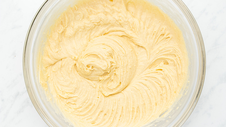 pound cake batter in bowl