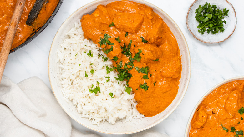 classic chicken tikka masala in dishes