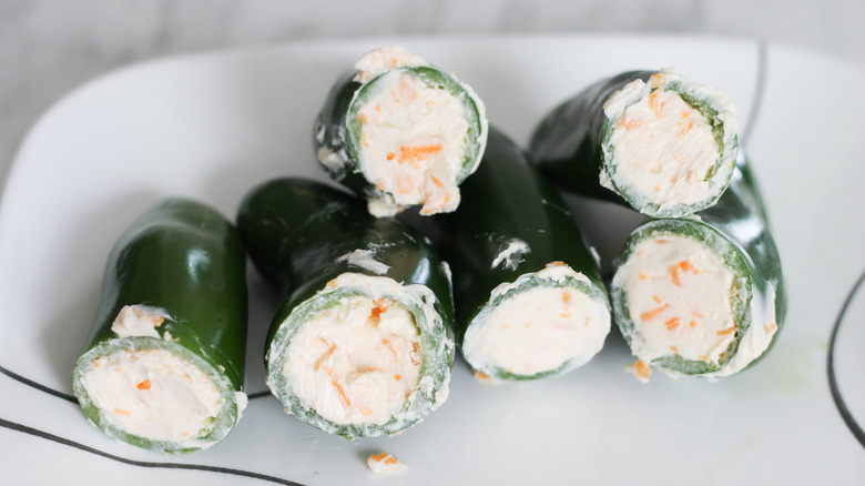 raw jalapeños with cheese filling