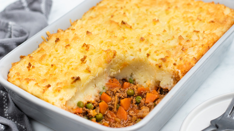 classic lamb Shepherd's pie in dish