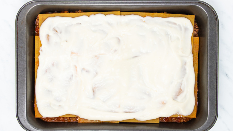 lasagna in a dish 