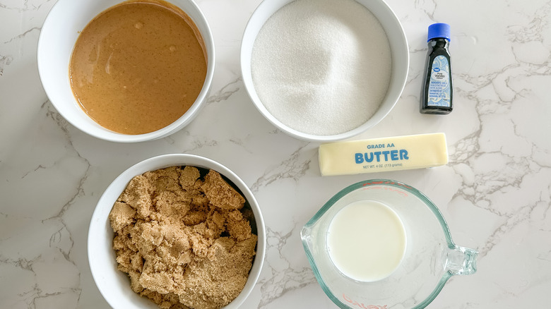 ingredients for classic peanut butter fudge