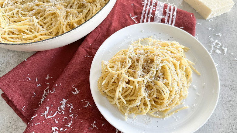 single serving spaghetti cacio e pepe