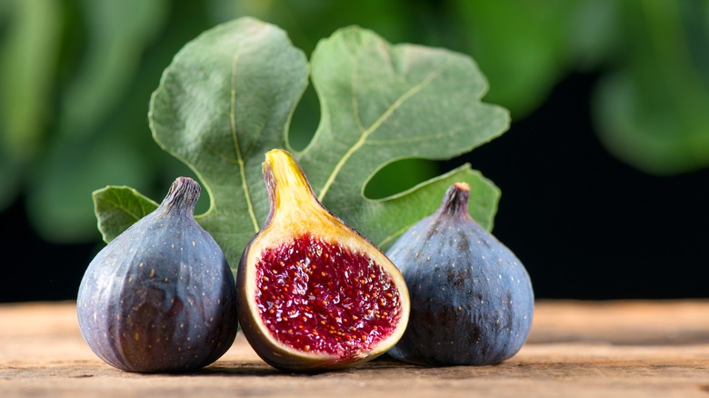 three figs and a leaf