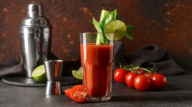 Bloody Mary with celery garnish
