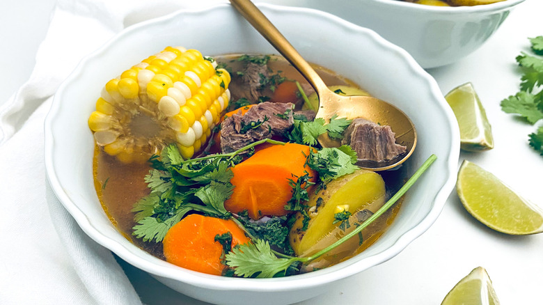 caldo de res in bowl