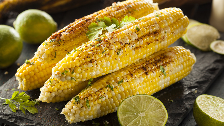 Stack of seasoned corn cobs