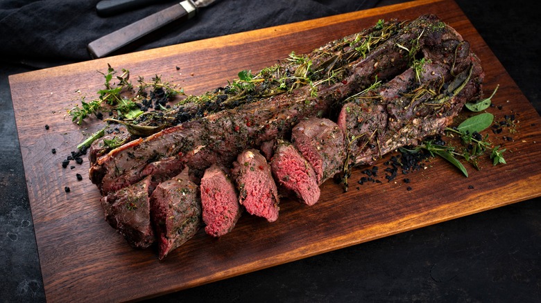 venison with filet slices