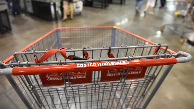 Costco shopping cart in store