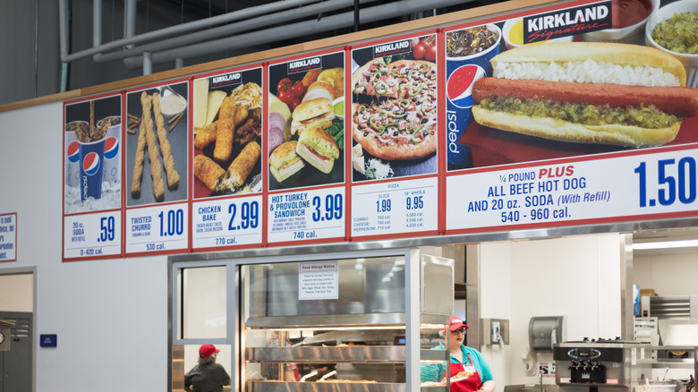 Costco food court menu boards