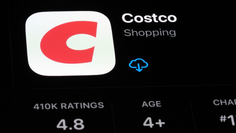Phone open to the App Store's Costco app logo