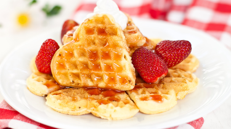 heart-shaped waffles