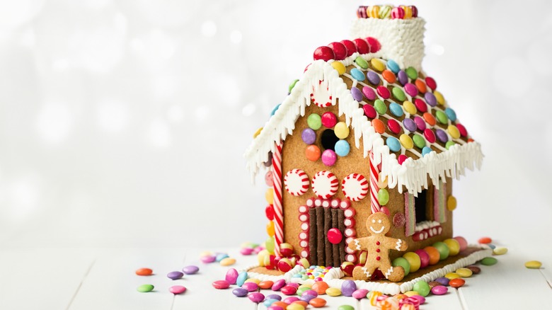 Decorated gingerbread house