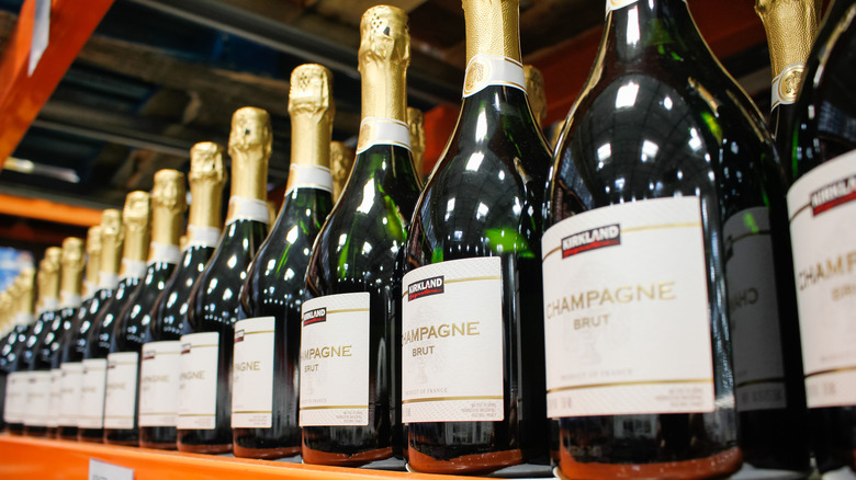 Bottles of Kirkland champagne